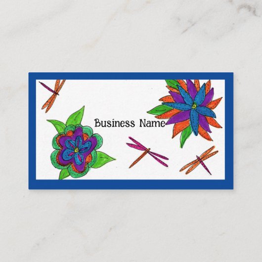 Libellen en bloemen Visitekaartjes (Achterkant)