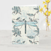 Libellen en bloemenpatroon | WENSKAARTEN Kaart (Gele Bloem)