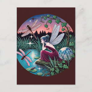 Libellen en Fairy Briefkaart