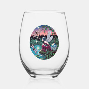 Libellen en Fairy Wijnglas Zonder Voet