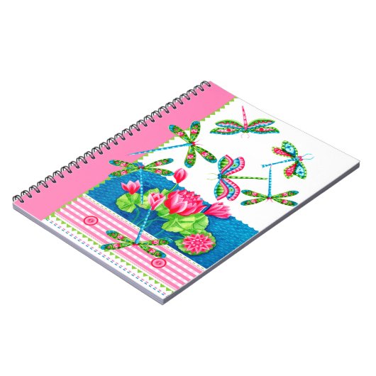 Libellen en Lelies Custom Notitieboek (Linkerzijde)