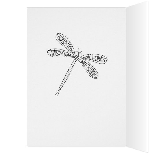 Libellen en lelies kleuren Kaart (Binnen (Links))
