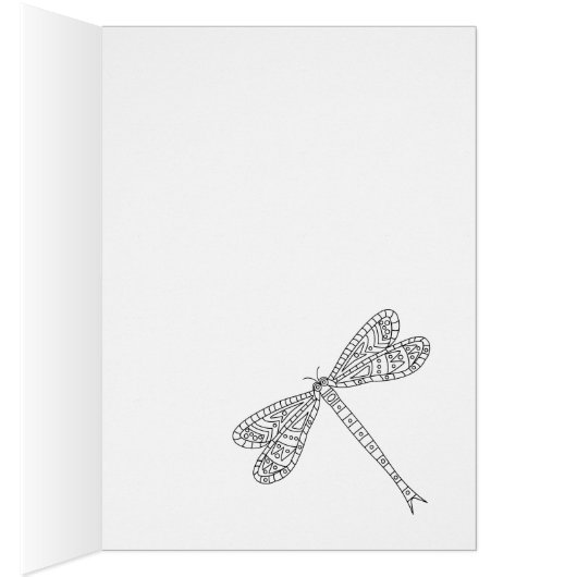 Libellen en lelies kleuren Kaart (Binnen (Rechts))