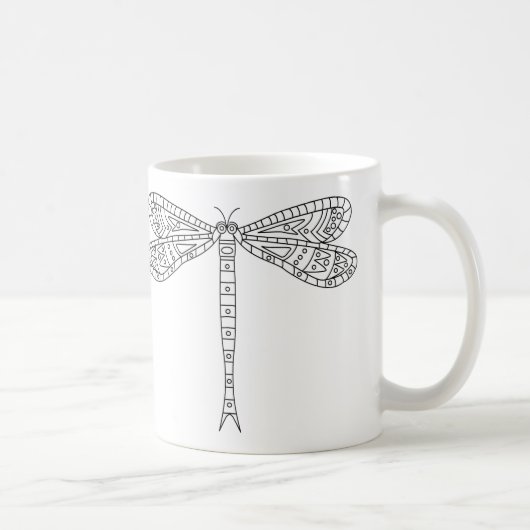 Libellen en lelies Mok 2 om te schilderen (Rechts)