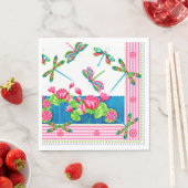 Libellen en lelies Papier servet (Insitu)