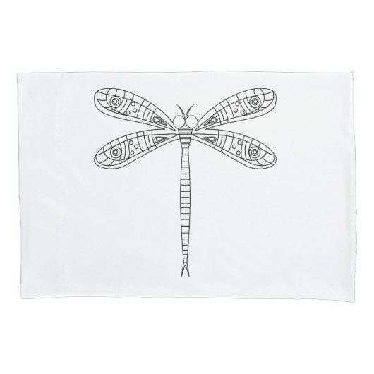 Libellen en Lelies Stof Schilderen Kussensloop (Voorkant)