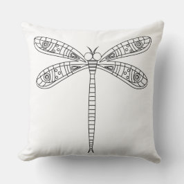 Libellen en lelies - stoffen schilderij kussen