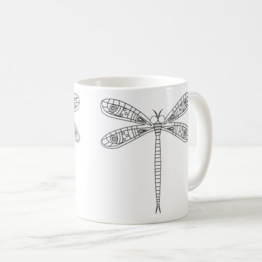 Libellen en lilies Mok om te schilderen (Voorkant rechts)