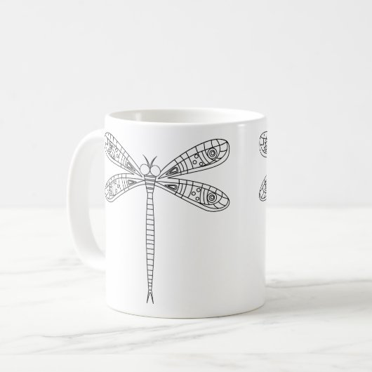 Libellen en lilies Mok om te schilderen (Voorkant links)