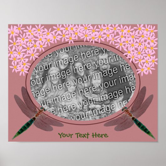 libellen en madeliefjes Creëer je eigen foto Poster (Voorkant)