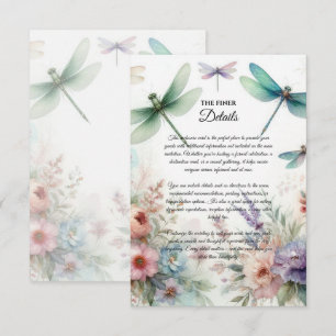Libellen en Pastel Bloemen Kaart voor in een Envel