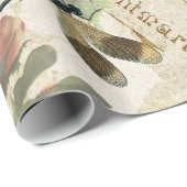 libellen en Rozen ontkoppelen Cadeaupapier (Rol Hoek)