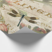 libellen en Rozen ontkoppelen P Cadeaupapier (Hoek)