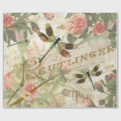 libellen en Rozen ontkoppelen P Cadeaupapier (Vlak)