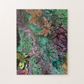 libellen en vlinders neon floral legpuzzel (Verticaal)