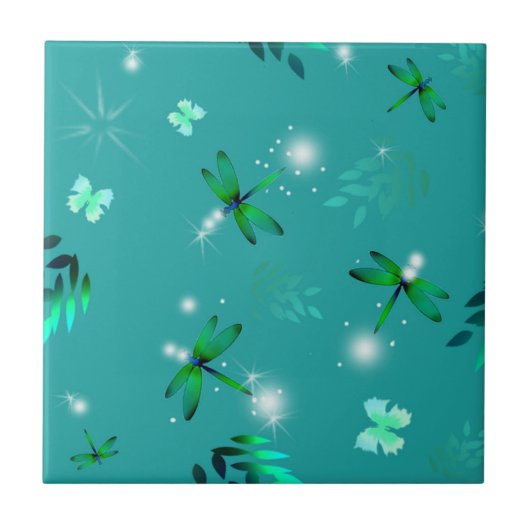 Libellen en Vlinders Tegels Tegeltje (Voorkant)