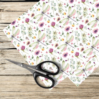 Libellen en wilde bloemen tissuepapier
