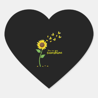 Libellen en Zonnebloem You Are My Sunshine (1) Hart Sticker