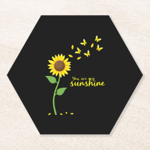 Libellen en zonnebloem You Are My Sunshine (1) Kartonnen Onderzetters