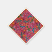 Libellen fladderen heet fuchsia roze servet (Hoek)