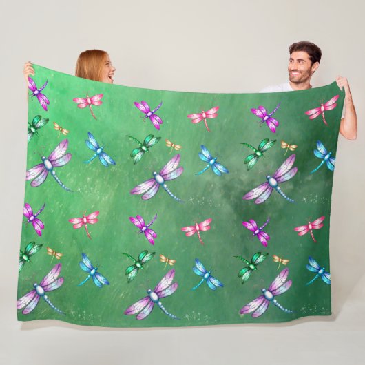 Libellen Fleece Deken (In situ)