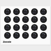 Libellen Handgeschilderde Zwarte Bruiloftsdouche  Ronde Sticker (Vel)