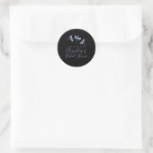 Libellen Handgeschilderde Zwarte Bruiloftsdouche  Ronde Sticker (Tas)