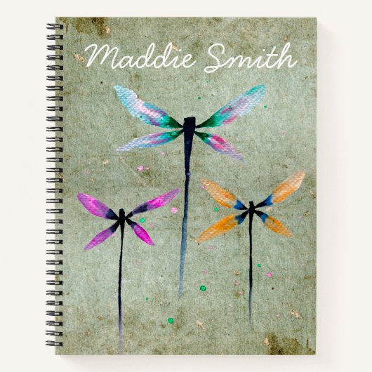  libellen illustratie waterverf notitieboek (Voorkant)