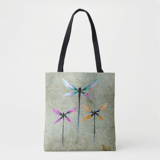  libellen illustratie waterverf tote bag (Voorkant)