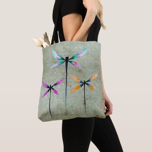  libellen illustratie waterverf tote bag (Dichtbij)