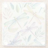 LIBELLEN IN BLAUW GROEN GEEL GLAZEN ONDERZETTER (Achterkant)