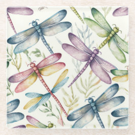   LIBELLEN IN BLAUW GROEN GEEL GLAZEN ONDERZETTER