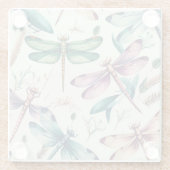   LIBELLEN IN BLAUW GROEN GEEL GLAZEN ONDERZETTER (Achterkant)