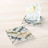   LIBELLEN IN BLAUW GROEN GEEL GLAZEN ONDERZETTER (Schuin)