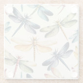   LIBELLEN IN BLAUW GROEN GEEL GLAZEN ONDERZETTER (Achterkant)