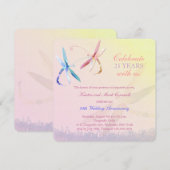 Libellen Koppel 25-jarig Huwelijksjubileum Kaart (Voorkant / Achterkant)