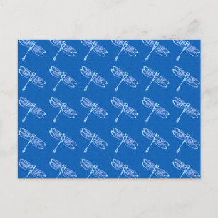 Libellen, lichtblauw op denimblauw briefkaart