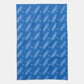 Libellen, lichtblauw op denimblauw theedoek (Verticaal)