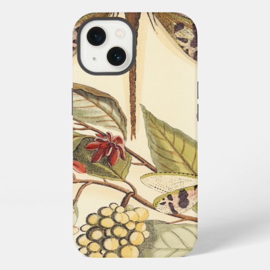 Libellen met Bladeren en Fruit iPhone Hoesje (Achterkant)