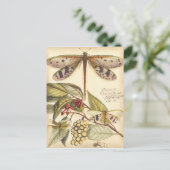 libellen met bladeren en vruchten briefkaart (Staand voorkant)