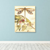 libellen met bladeren en vruchten canvas afdruk (Insitu (Houten vloer))