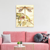libellen met bladeren en vruchten canvas afdruk (Insitu (Woonkamer))