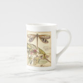 libellen met bladeren en vruchten porselein kop (Rechts)