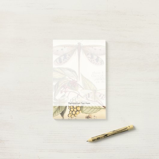 libellen met bladeren en vruchten post-it® notes (Op bureau)