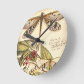 libellen met bladeren en vruchten ronde klok (Hoek)