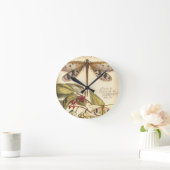 libellen met bladeren en vruchten ronde klok (Huis)