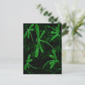 Libellen Neon Groen Briefkaart (Staand voorkant)