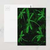 Libellen Neon Groen Briefkaart (Voorkant / Achterkant)