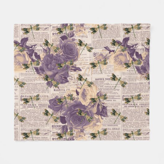  libellen Ontwerp 6 van de Reeks Fleece Deken (Voorkant (Horizontaal))