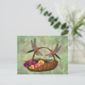 Libellen op bloemkorf briefkaart (Staand voorkant)